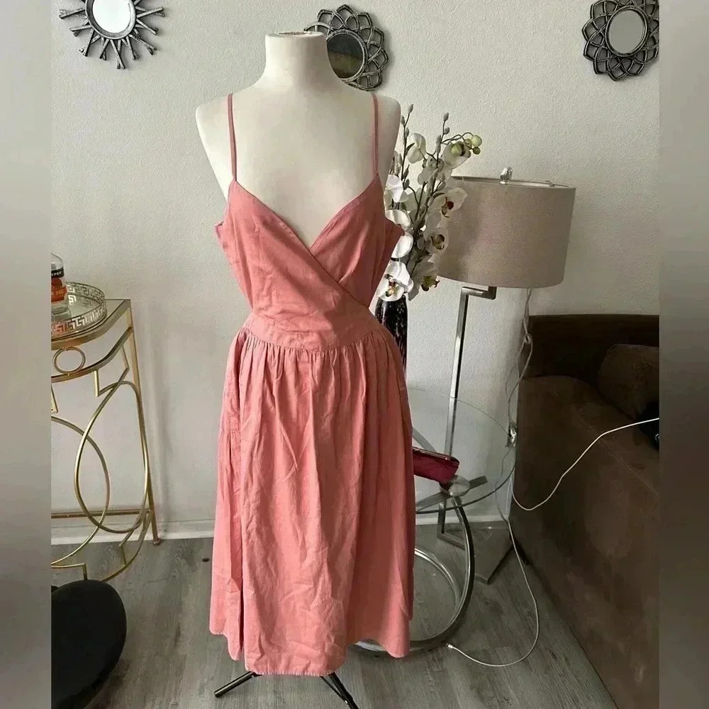The drop 100% cotton sundress with pockets on the side size L